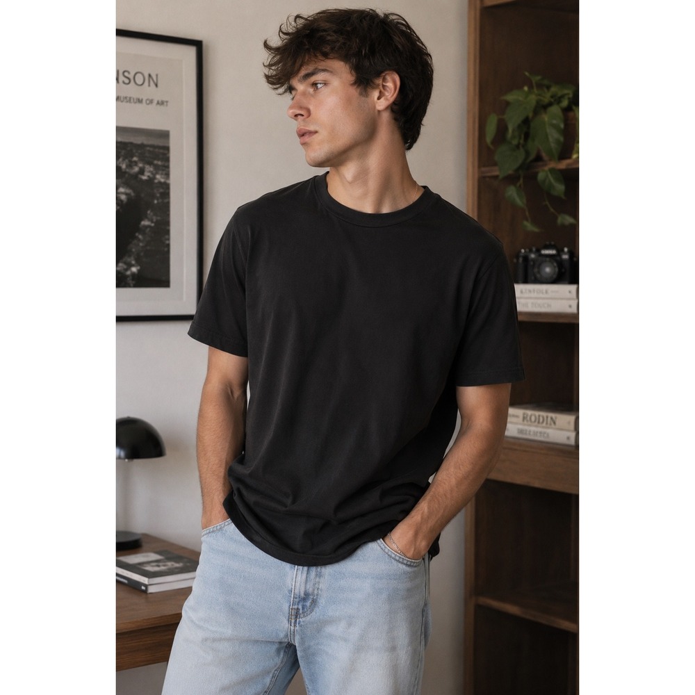 Bombas Mens XXL Black Crew Neck Tee Relaxed Fit Cotton Blend Shirt A-D-M-2SSC31